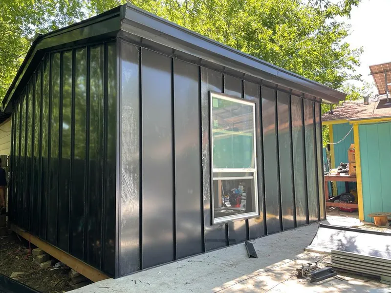 Black standing seam metal wall panels for Metal Roof Installation in Union City